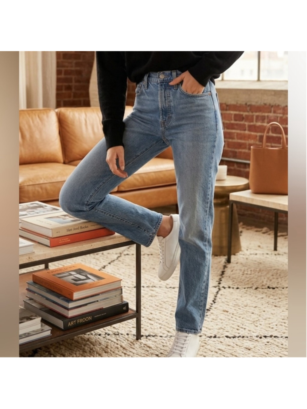 Madewell NWT Perfect Vintage Light Blue Denim Straight Leg Jeans